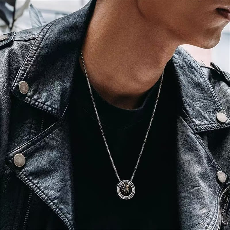 Natural Silver Sheen Obsidian Auspicious Clouds Protection Soothing Necklace Pendant