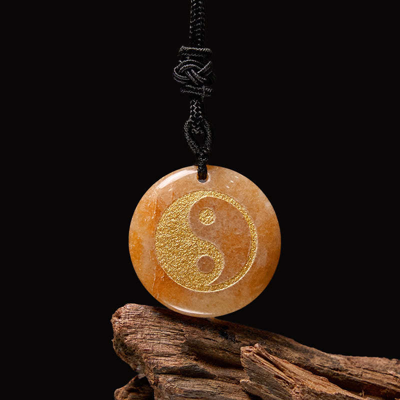 Various Crystal Amethyst Tiger Eye Green Aventurine Yin Yang Spiritual Necklace Pendant