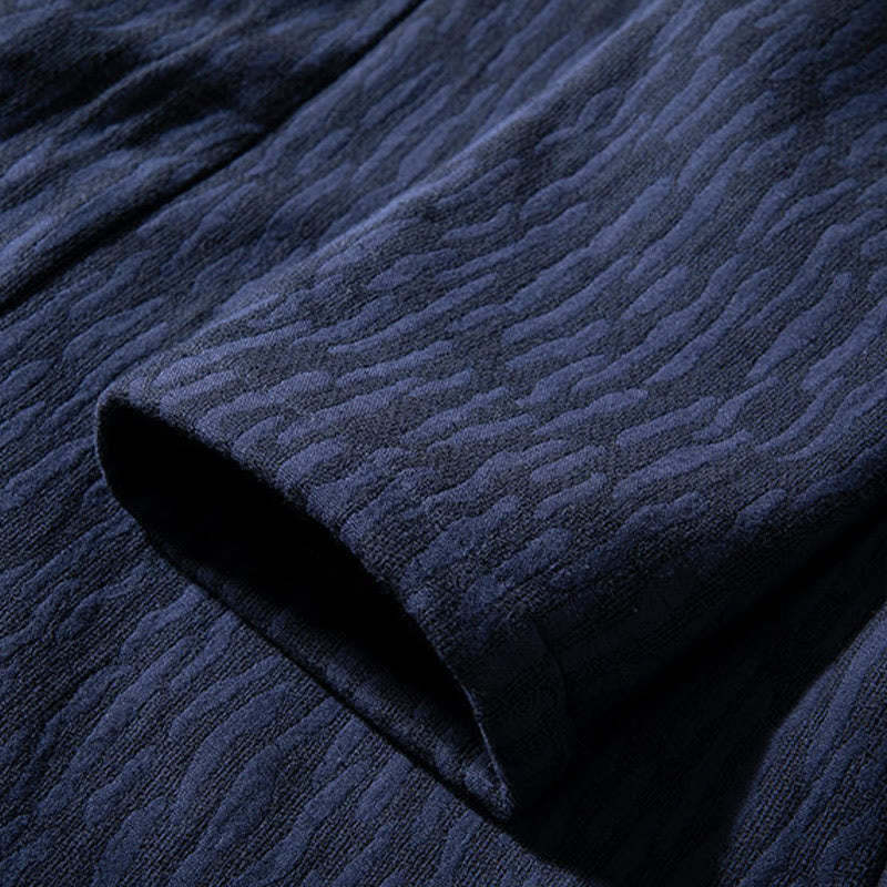 Fall Simple Cotton Fleece Lined Men's Mid-length Coat Clothing