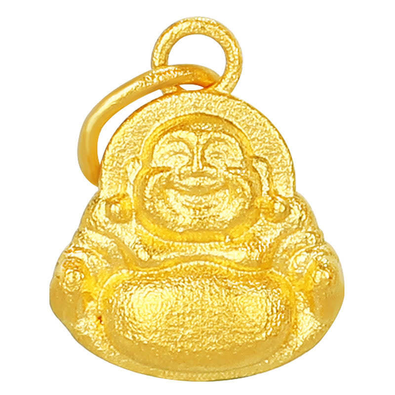 999 Gold Mini Laughing mystic zen Luck Wealth Necklace Pendant