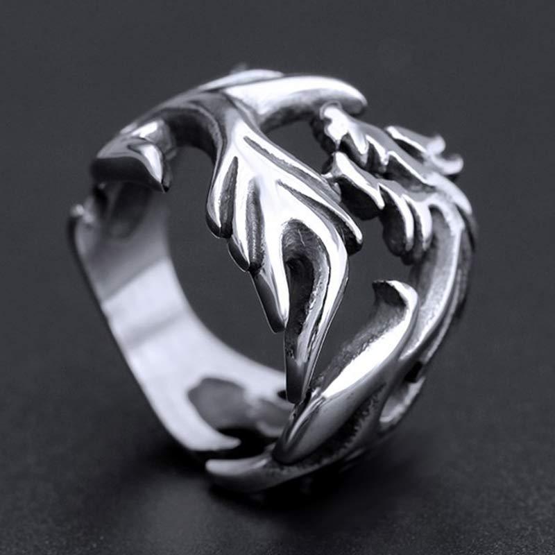 Dragon Pattern Protection Strength Adjustable Ring