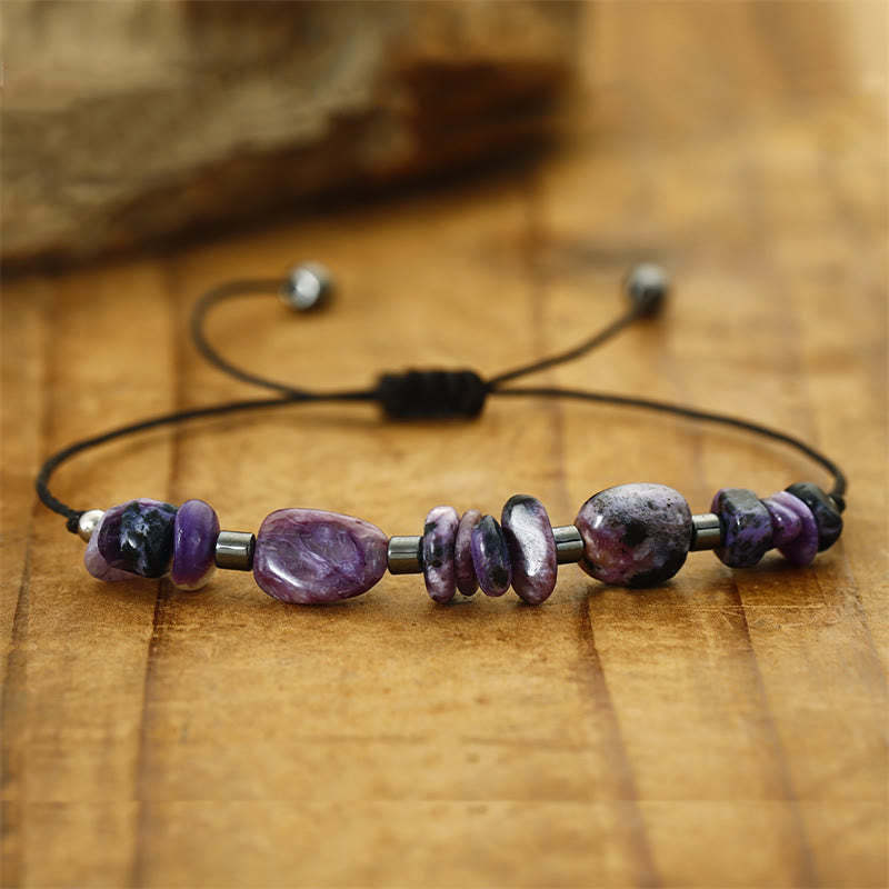 Live In The Moment Charoite Hematite Powerful Bracelet