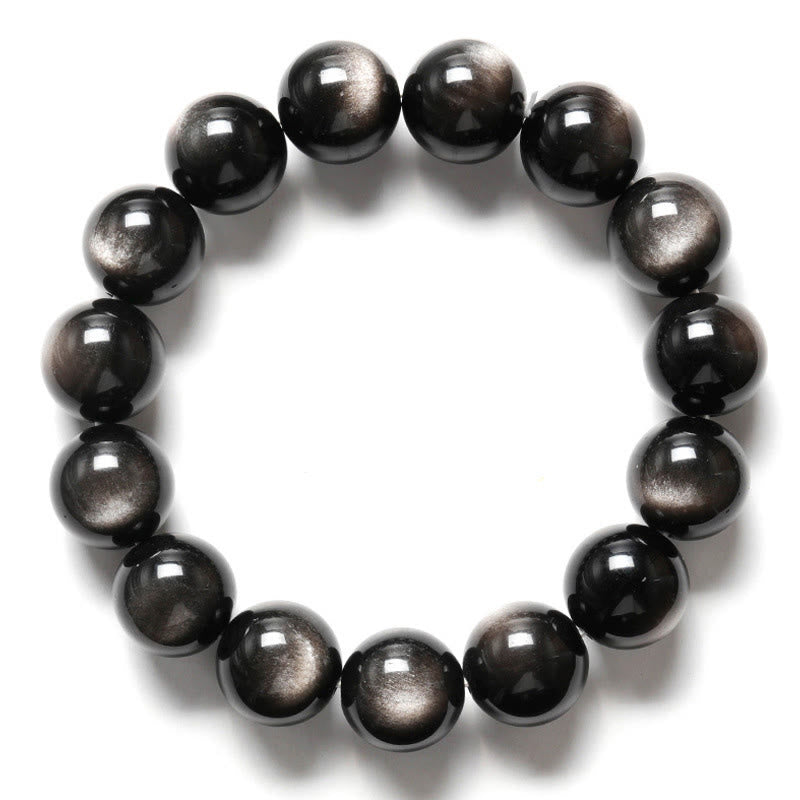 Natural Silver Sheen Obsidian Soothing Protection Bracelet