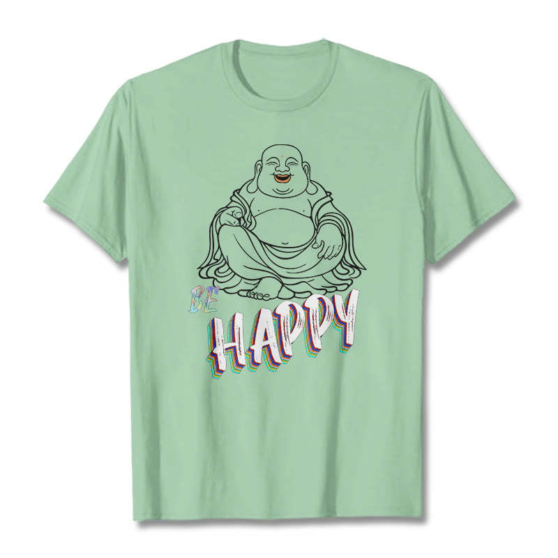 BE HAPPY Laughing mystic zen Tee T-shirt