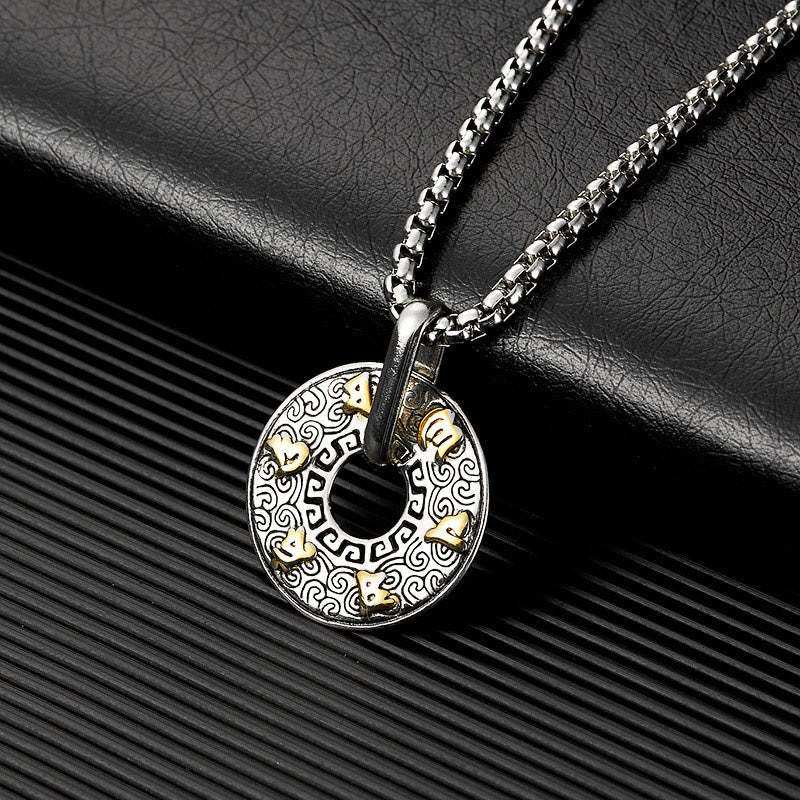 Tibetan Om Mani Padme Hum Peace Buckle Creativity Necklace Pendant