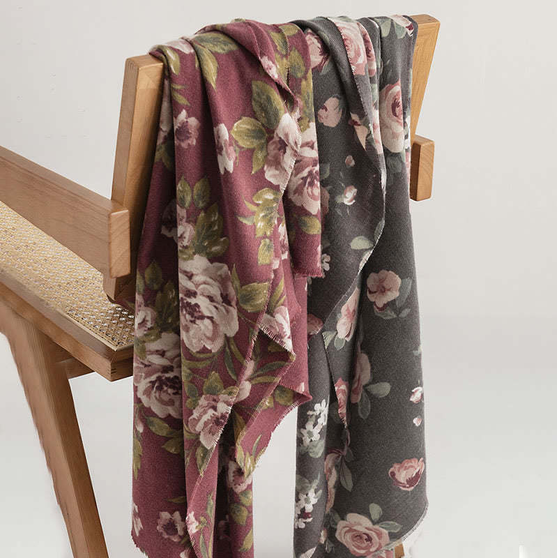 Tibetan Shawl Garden Rose Fall Winter Cozy Travel Scarf Wrap