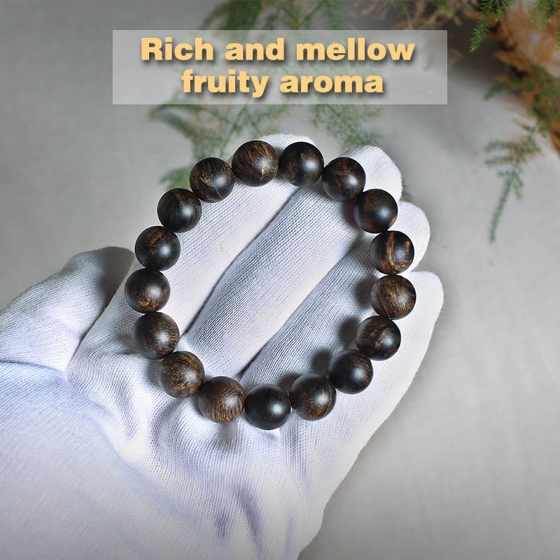 Rare Brunei Agarwood Water Ripple Pattern Peace Calm Bracelet