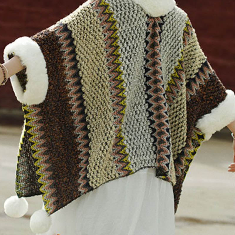 Tibetan Multicolored Striped Shawl Winter Cozy Travel Scarf Wrap