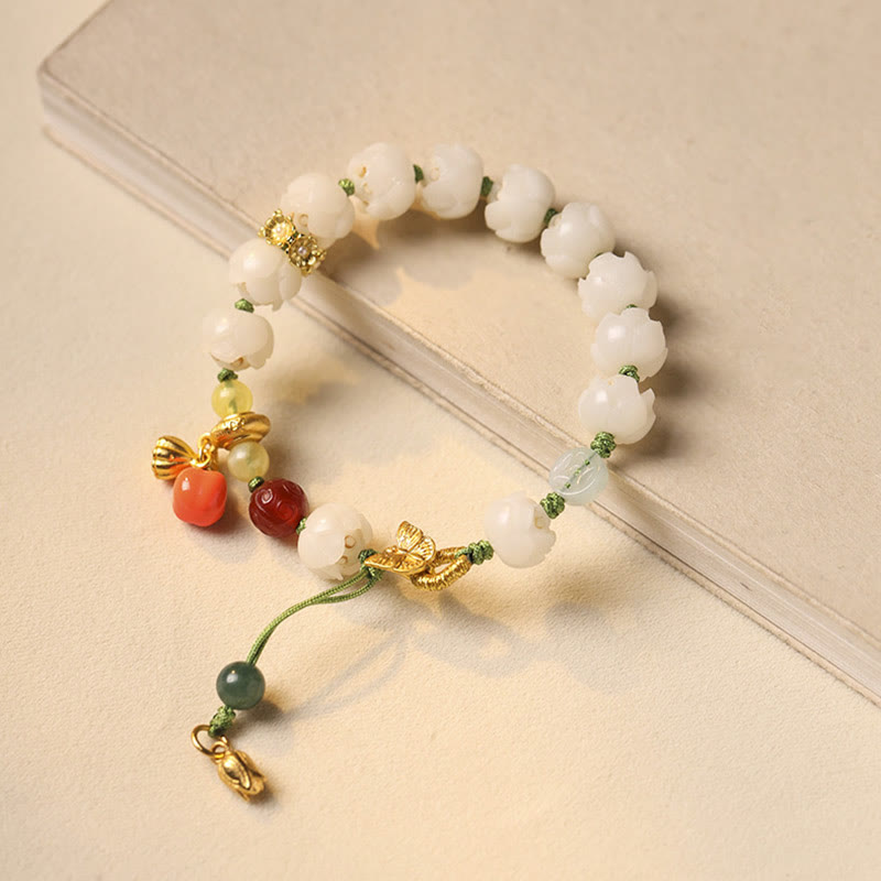 Natural Bodhi Seed Lotus Pumpkin Bead Peace Harmony Bracelet