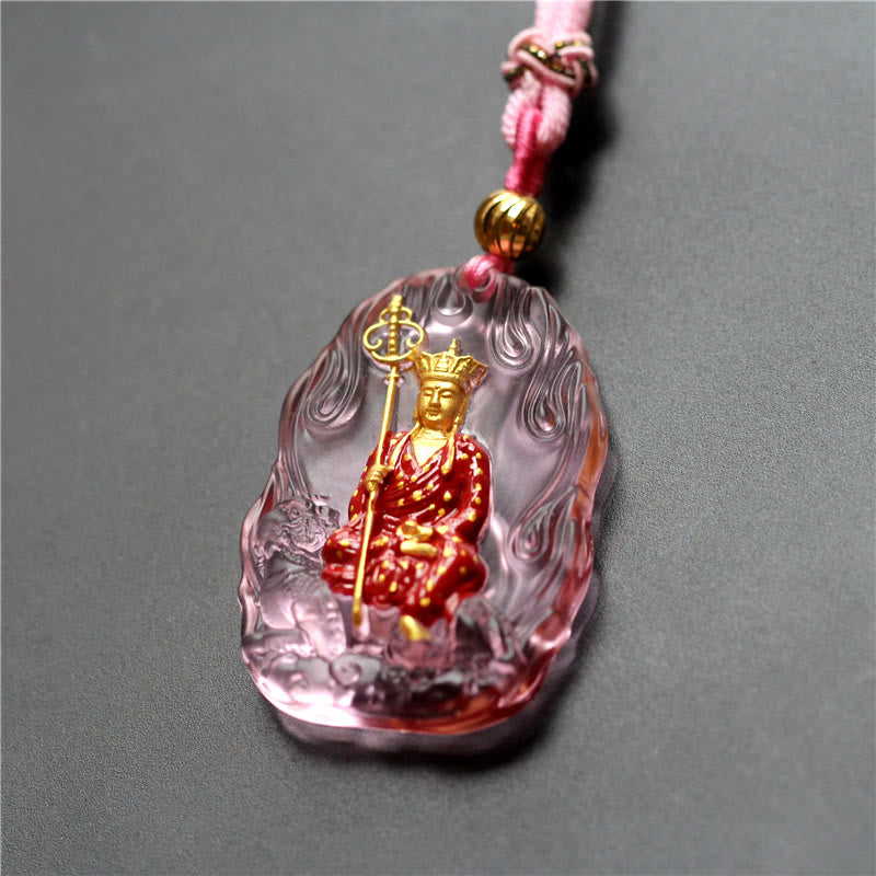 Ksitigarbha mystic zen Liuli Crystal Compassion Amulet Necklace Pendant