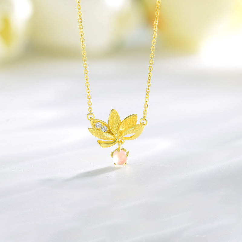 925 Sterling Silver Lotus Keep away evil spirits Necklace Pendant