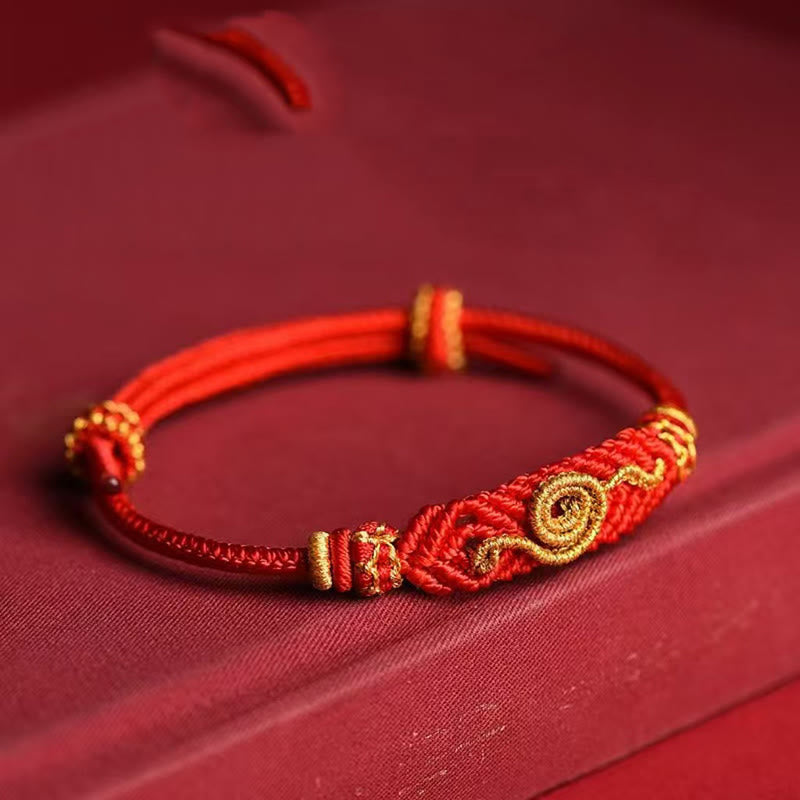Handmade Red String Eight Thread Peace Knot Year Of The Snake Protection Luck Braided Bracelet