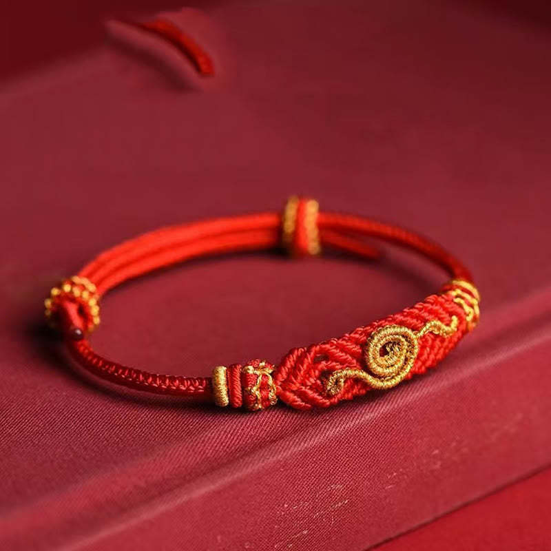Handmade Red String Eight Thread Peace Knot Year Of The Snake Protection Luck Braided Bracelet