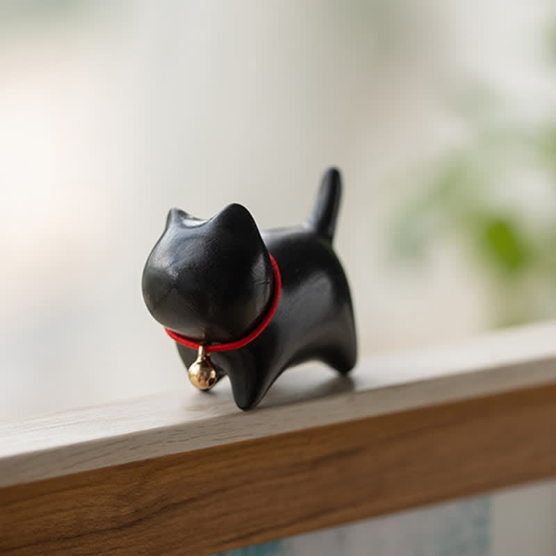 Green Sandalwood Small Leaf Red Sandalwood Cute Cat Animals Soothing Peace Decorations