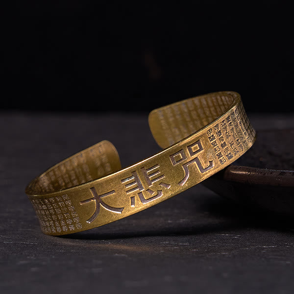 Great Compassion Mantra Copper Brass Luck Power Bracelet Bangle