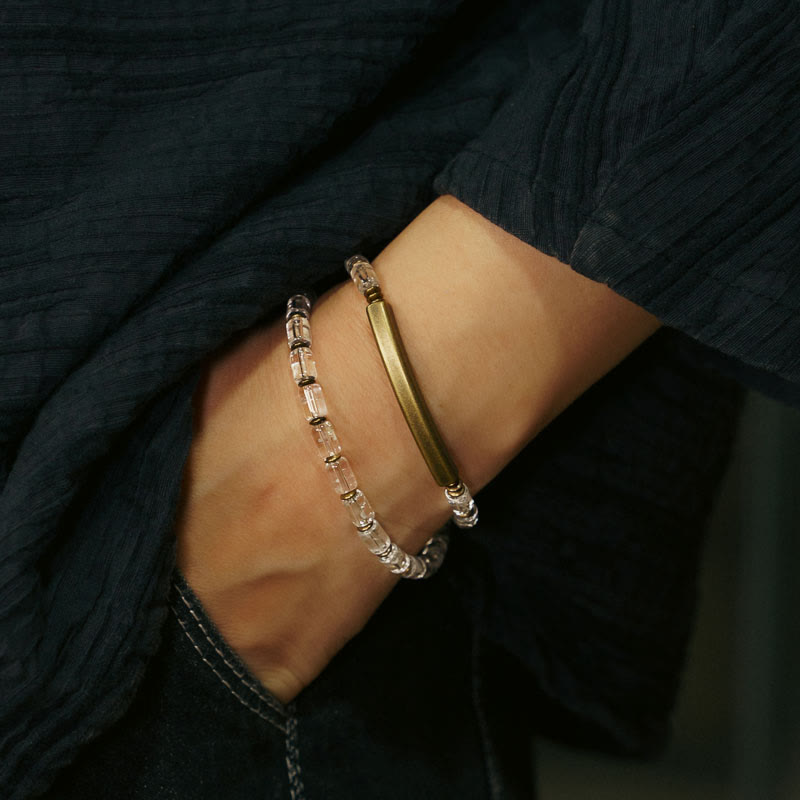 Square White Crystal Copper Luck Bracelet