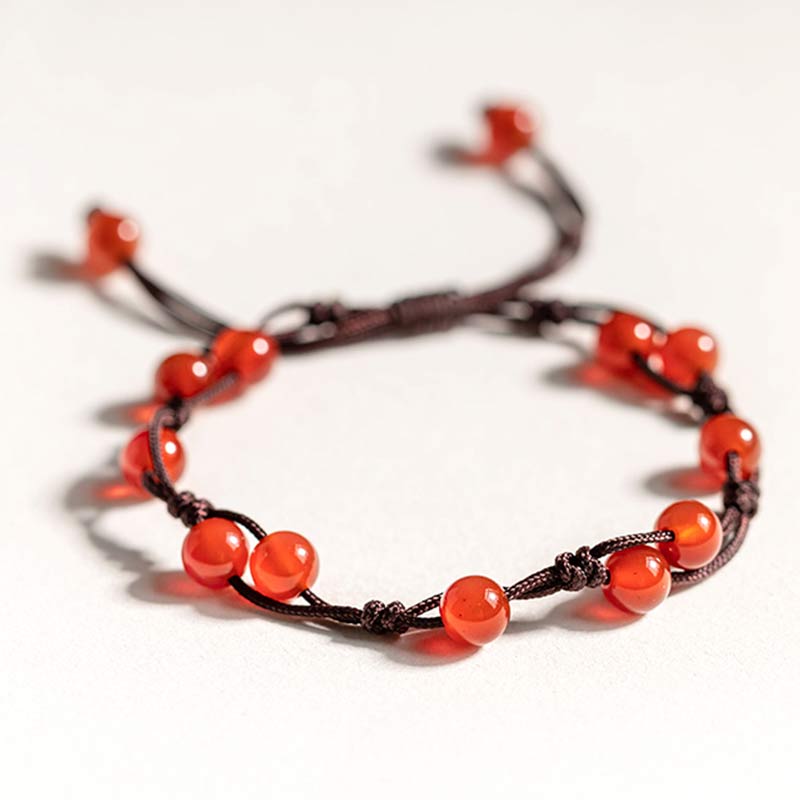 Red Agate Moss Agate Cinnabar Calm Bracelet