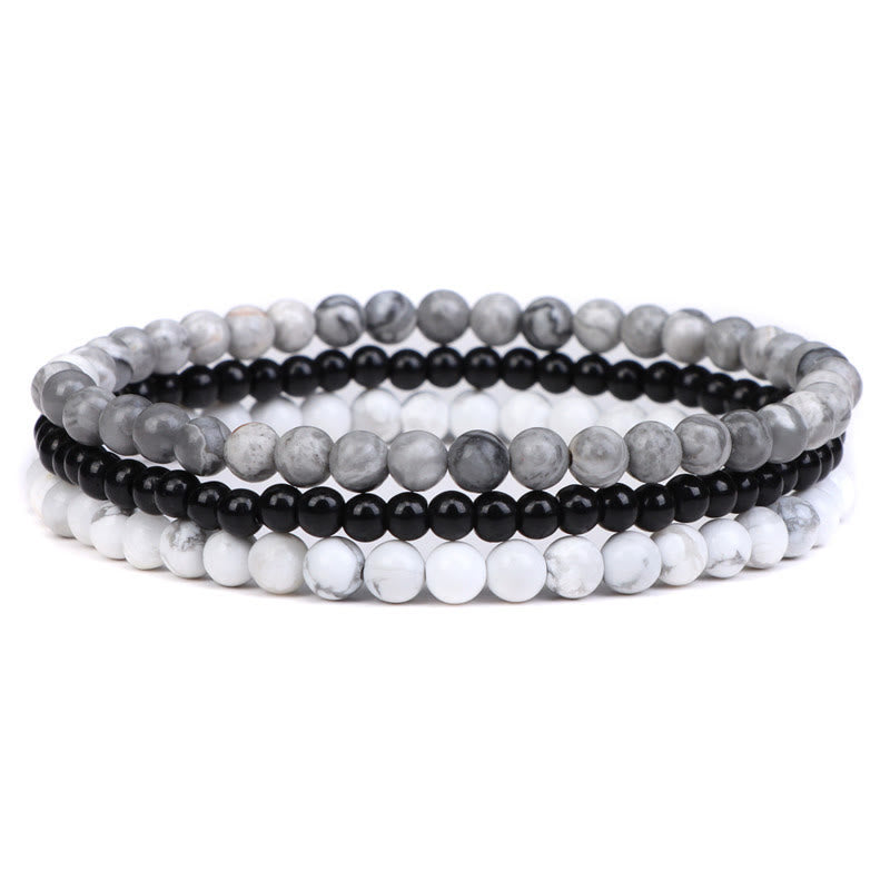 3Pcs Natural Crystal Stone Inner Peace Spiritual Bracelet