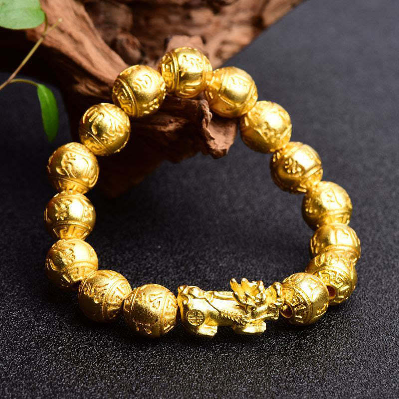 PiXiu Om Mani Padme Hum Carved Wealth Bracelet