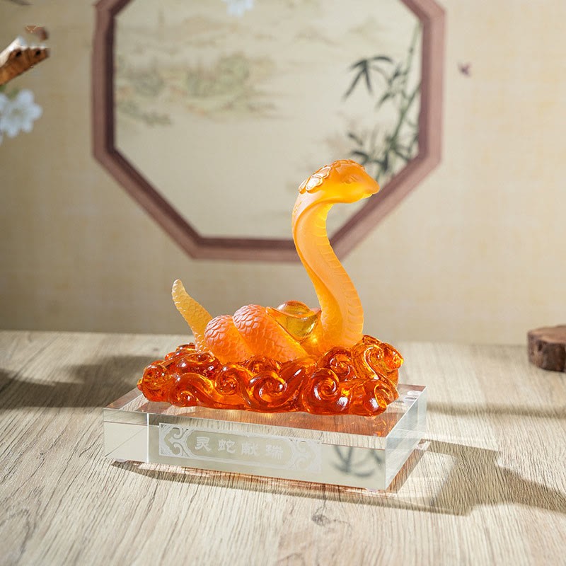 Year Of The Snake Ingot Liuli Art Piece Home Decoration