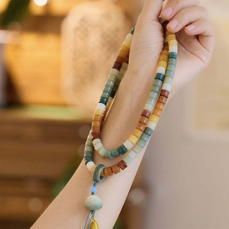 108 Mala Beads Bodhi Seed mystic zen Hand Lotus Engraved Harmony Bracelet