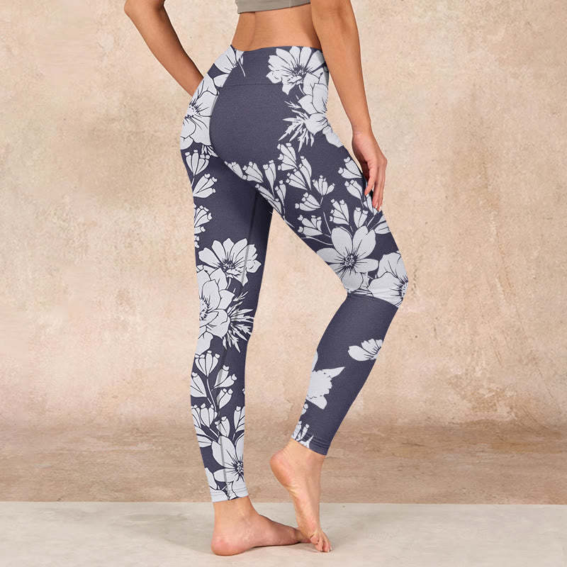Flowers Blossom Print Sports Fitness Leggings Women's Yoga Pants