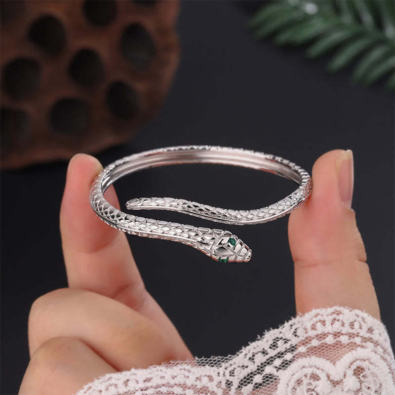 999 Sterling Silver Snake Shape Year Of The Snake Blessing Bracelet