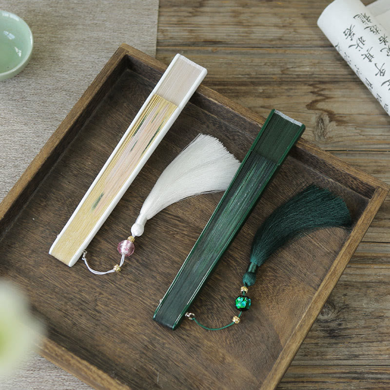 Peony Flowers Silk Handheld Bamboo Folding Fan