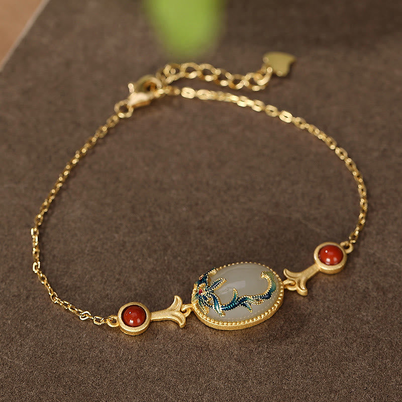 925 Sterling Silver Plated Gold Hetian Jade Vine Luck Necklace Pendant Bracelet Ring Earrings