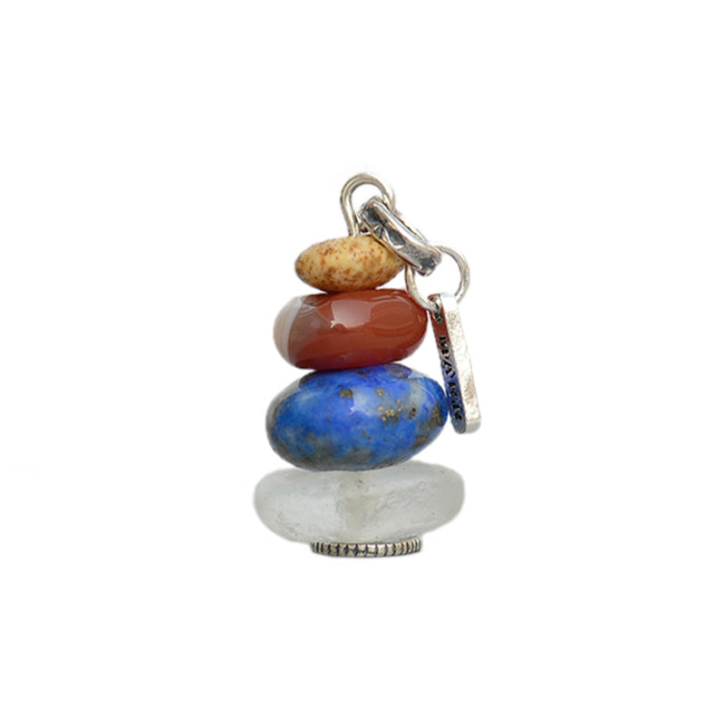 Zen Cairn Labradorite Various Crystals Calm Pendant Necklace