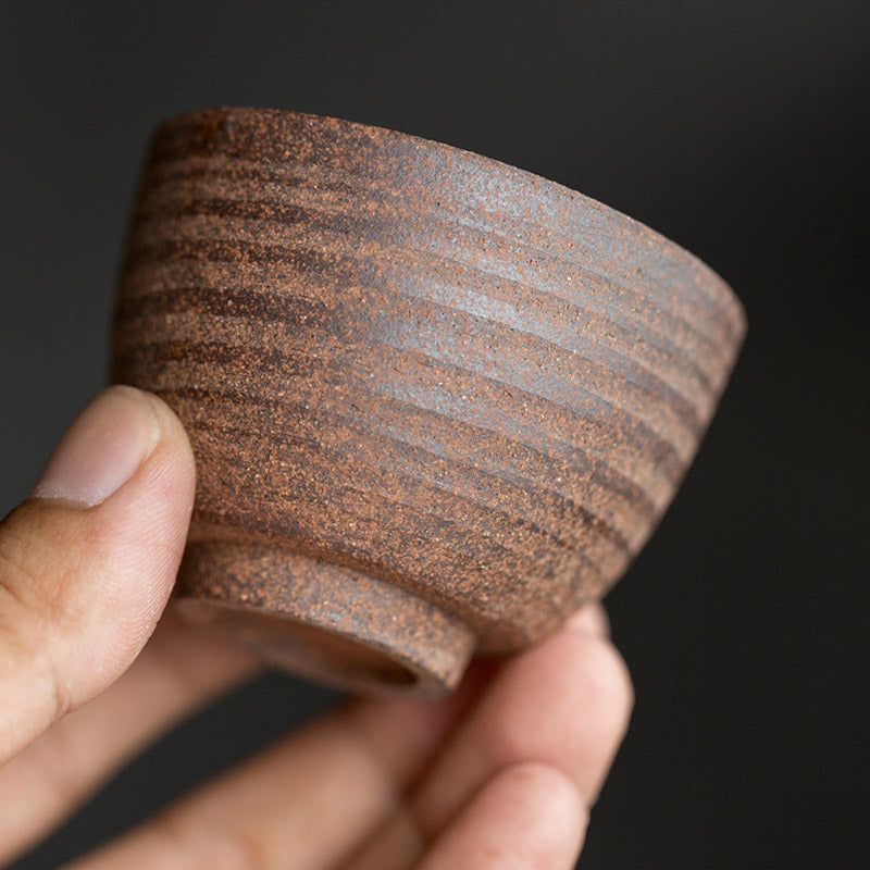 Handcrafted Retro Brown Ceramic Teacup Kung Fu Tea Cup