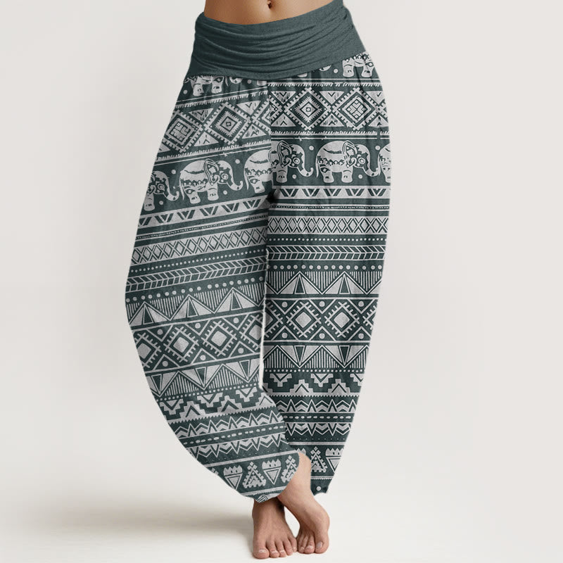 Casual Elephant Geometric Figure Women's Elastic Waist Harem Pants