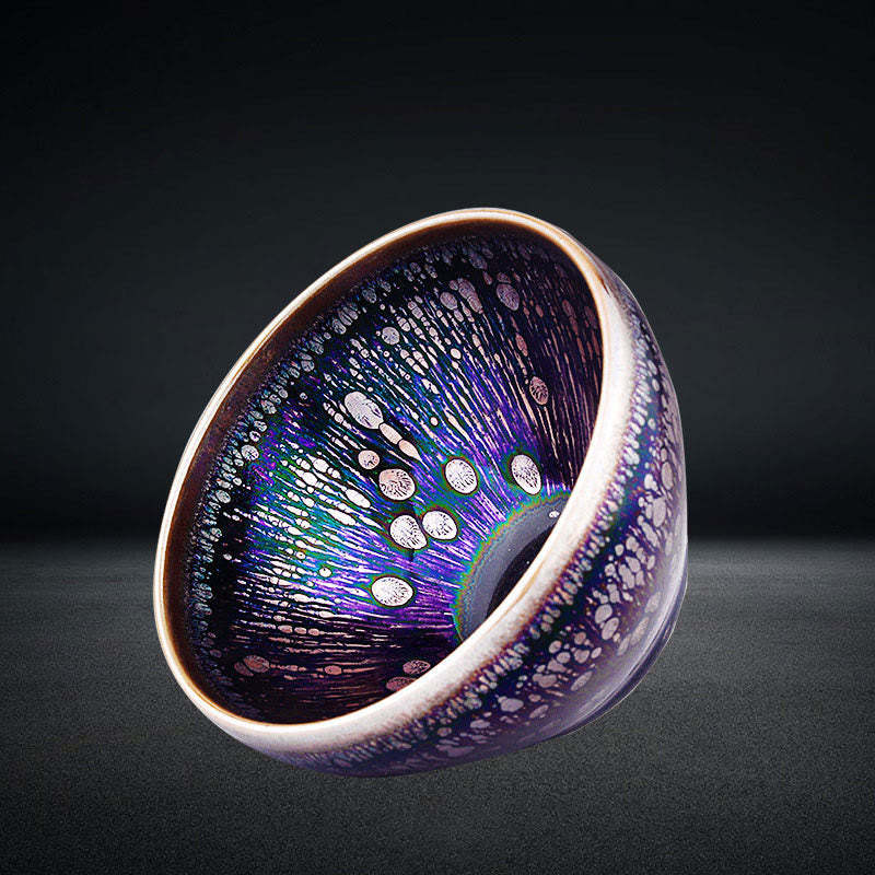 Handmade Chinese Jianzhan Purple Glaze Ceramic Teacup Ceramic Tenmoku Kung Fu Tea Cup