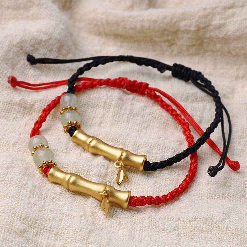 Bamboo Design Luck Strength Braided Bracelet