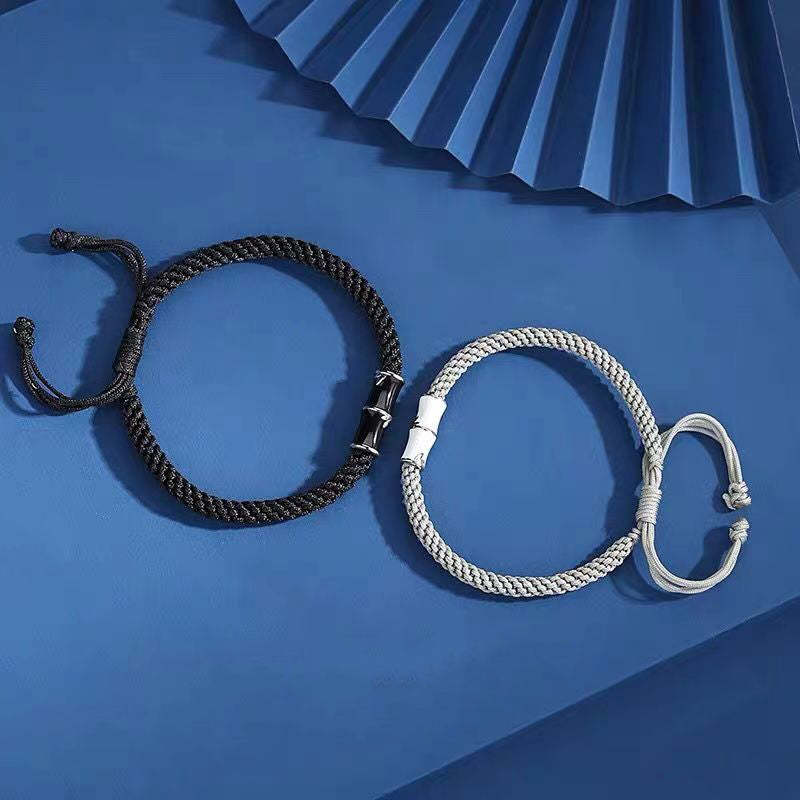 Bamboo Pattern Healing Couple Rope Bracelet