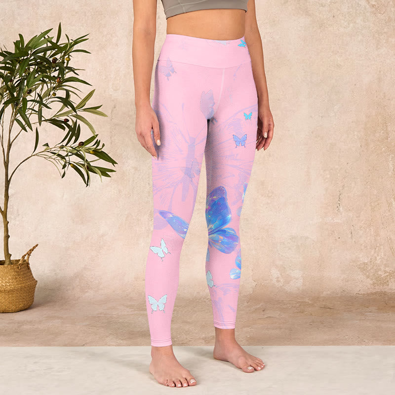 Butterfly Print Gym Leggings Women's Yoga Pants