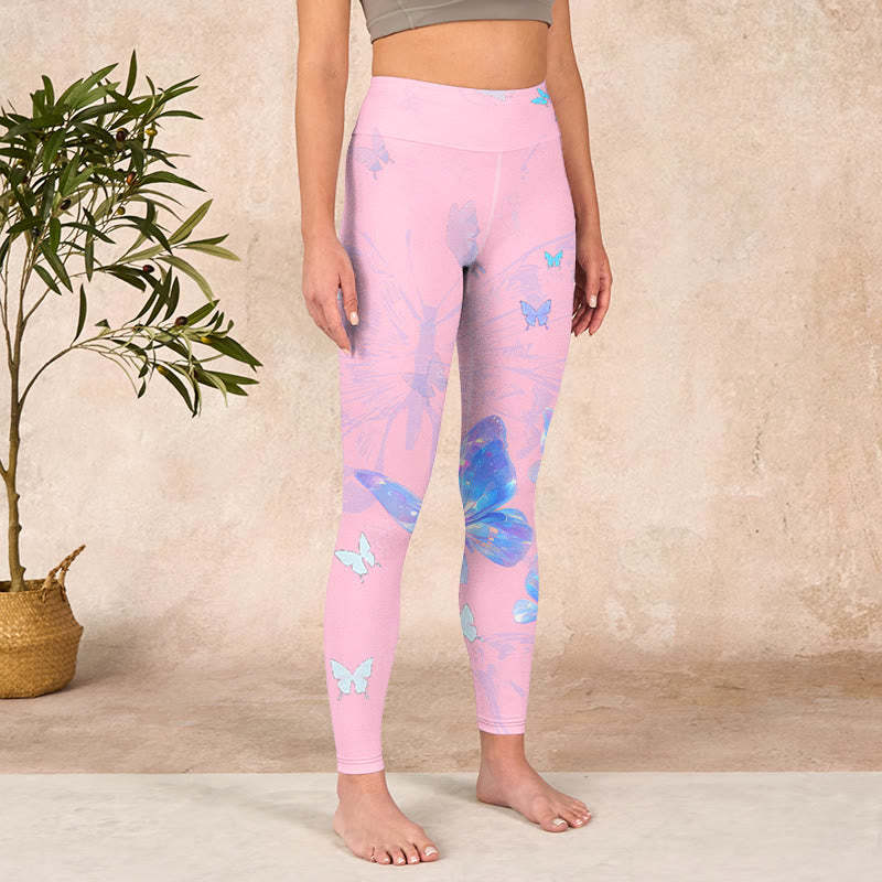 Butterfly Print Gym Leggings Women's Yoga Pants