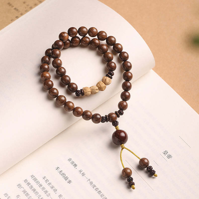 Sandalwood Small Leaf Red Sandalwood Bodhi Seed Purification Double Wrap Bracelet
