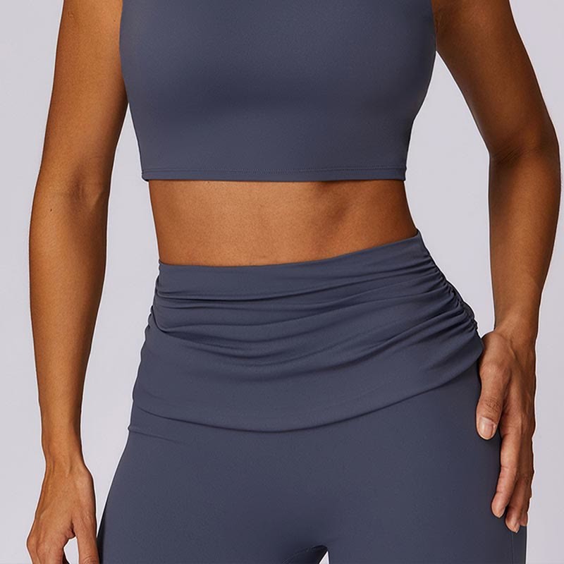 Sleeveless Backless Strap Tank Top Bra Flared Pants Sports Fitness Yoga