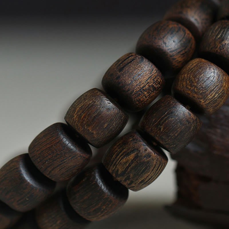Nha Trang Rare Bai Qinan Agarwood Cyan Jade Red Agate Laughing mystic zen Tibetan Bone Strength Meditation Bracelet