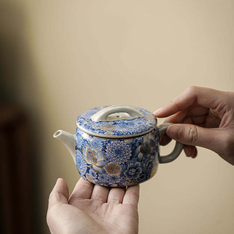 Lotus Chrysanthemum Plum Blossom Flower Teacup Kung Fu Tea Cup Teapot
