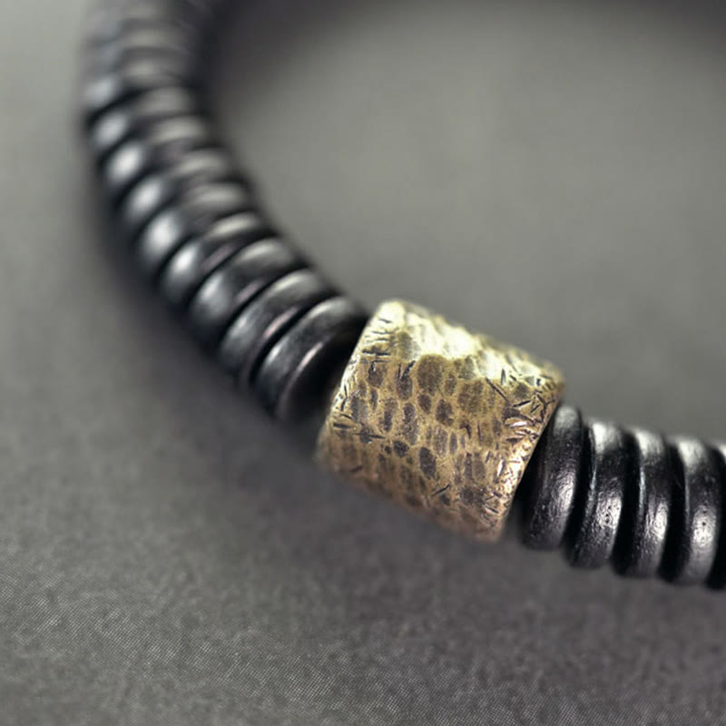 Ebony Wood Copper Brass Calm Bracelet