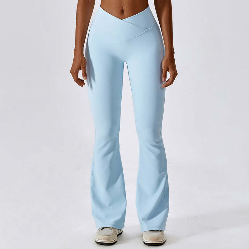 Sleeveless Crop Tank Top Flared Pants Sports Fitness Yoga