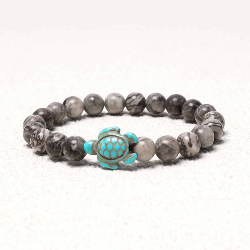 Natural Stone Sea Turtle Turquoise Blessing Bracelet