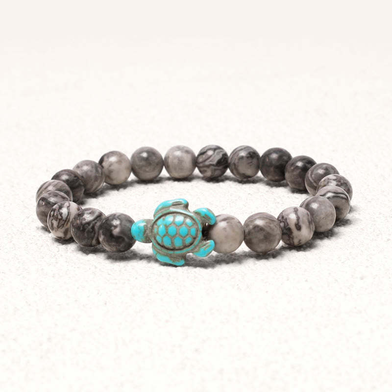Natural Stone Sea Turtle Turquoise Blessing Bracelet