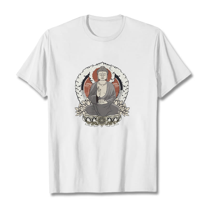 Meditating mystic zen Sitting With Lotus Pattern Tee T-shirt
