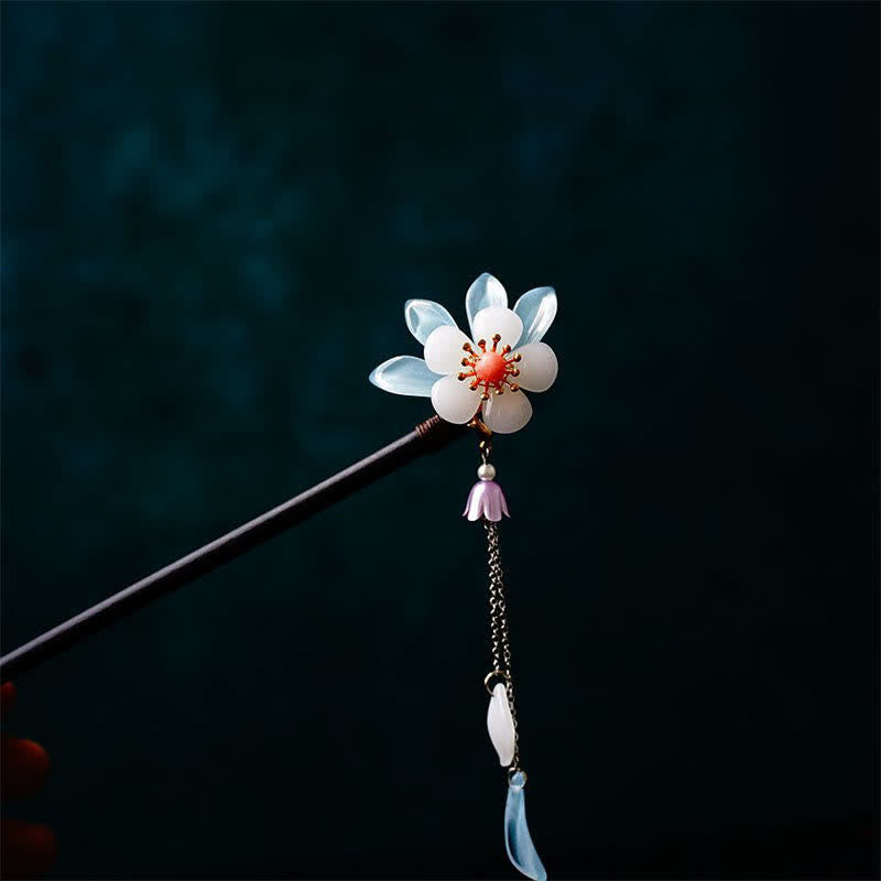 Pearl Flower Leaf Butterfly Happiness Hairpin