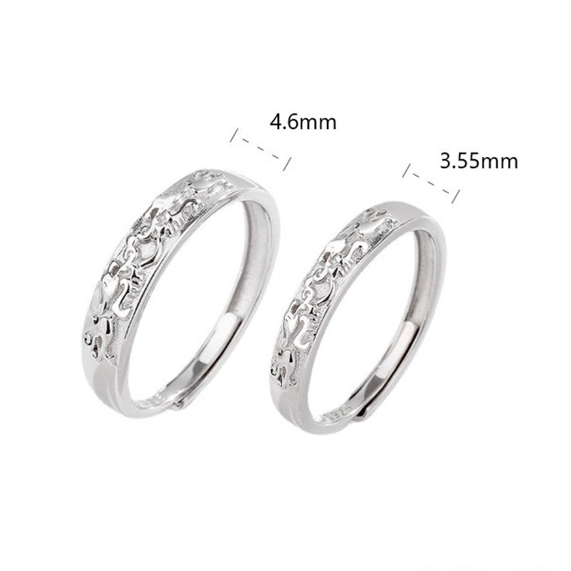 925 Sterling Silver PiXiu Balance Adjustable Couple Ring