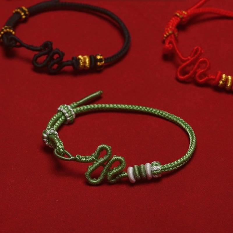 Red String Snake Knot Year Of The Snake Protection Braided Bracelet