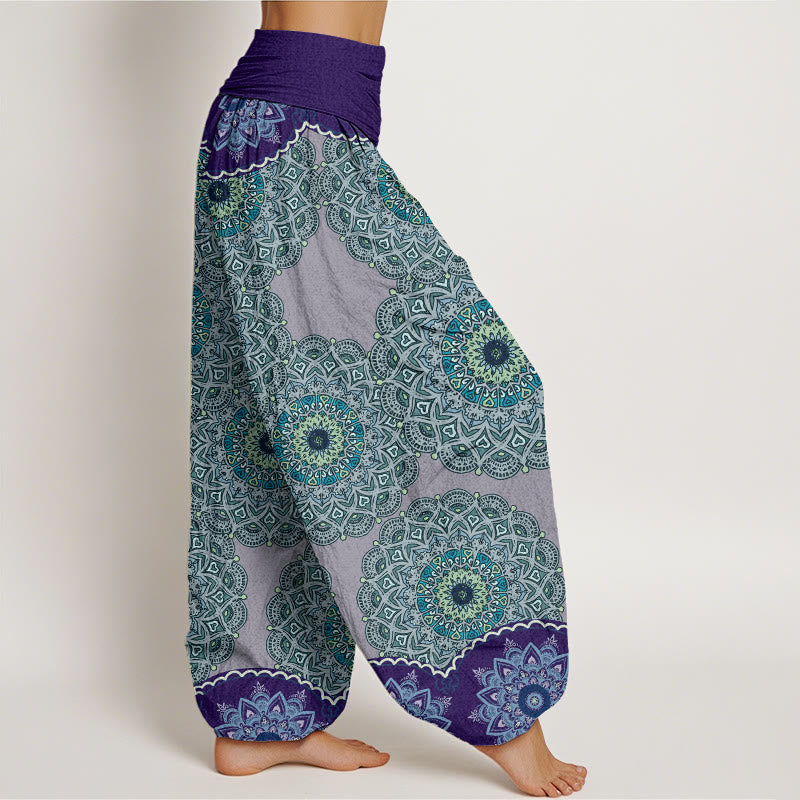 Casual Mandala Pattern Women's Elastic Waist Harem Pants
